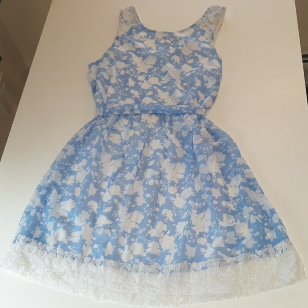 Blue and white flower dress